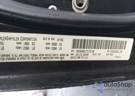 2007 Dodge Caliber Sxt z USA, uszkodzony, nr VIN 1B3HB48B17D155106